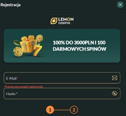 Lemon Casino Rejestracja i Logowanie