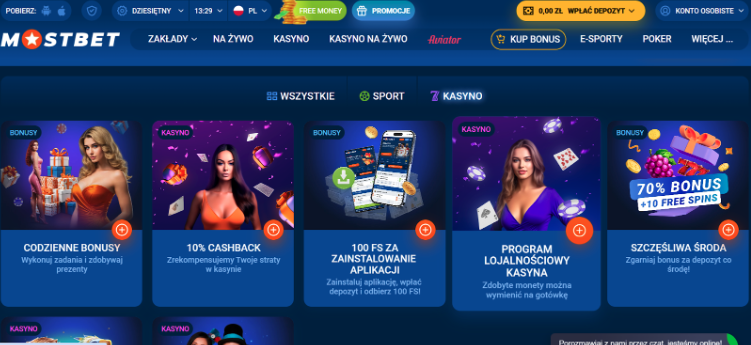 Mostbet bonus